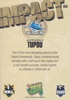 2010 NRL Champions - Impact Signature Gold #IS15 Anthony Tupou Back